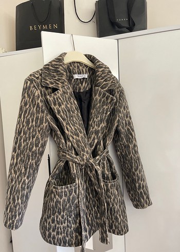 Leopar blazer kaban ceket kaşe