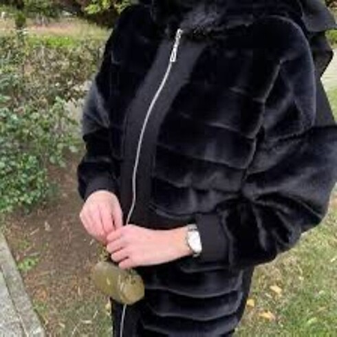 Peluş tesettür hırka kürk ceket Sümeyye kaçmaz