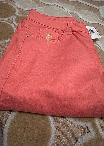 Düğmeli Nar Çiçeği Kadın Kumaş Pantolon - Görsel 3