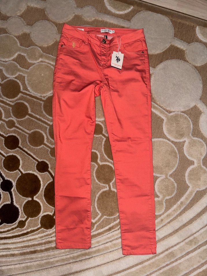 Düğmeli Nar Çiçeği Kadın Kumaş Pantolon - Görsel 2