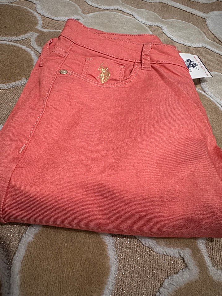 Düğmeli Nar Çiçeği Kadın Kumaş Pantolon - Görsel 3