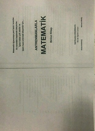 Antrenmanlarla Matematik 1. Kitap