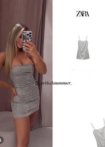 Zara Zara Boncuklu Kısa Elbise