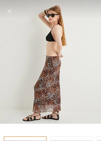 Zara Zara Model Leopar Midi Etek