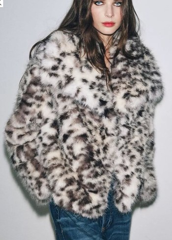 Zara Leopar Desenli Suni Kürk