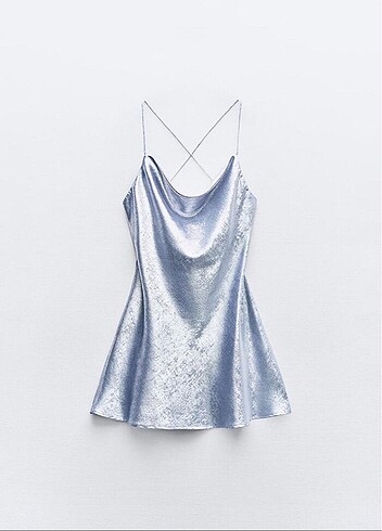 zara folyo mini elbise