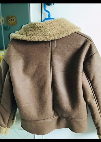 Kürk Detaylı Kahverengi Süet Kadın Ceket - Görsel 2