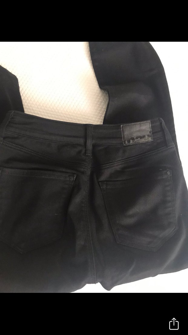 Siyah Midi Boy Sıkı Kesim Kadın Kot Pantolon - Görsel 3