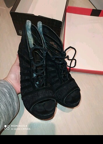 36 Beden siyah Renk Yazlık siyah ince topuklu ayakkabı