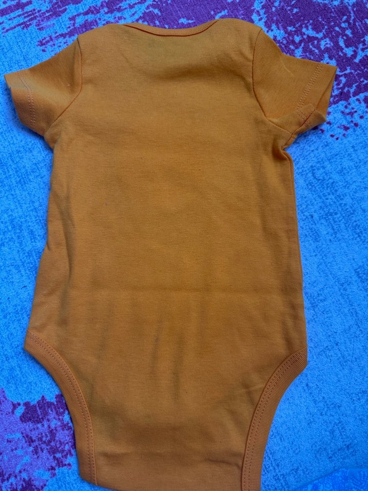 Turuncu Kısa Kollu Bebek Body - Görsel 3