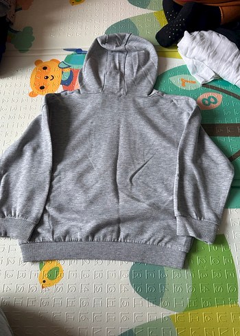 Kapüşonlu Gri Erkek Çocuk Sweatshirt - Görsel 4