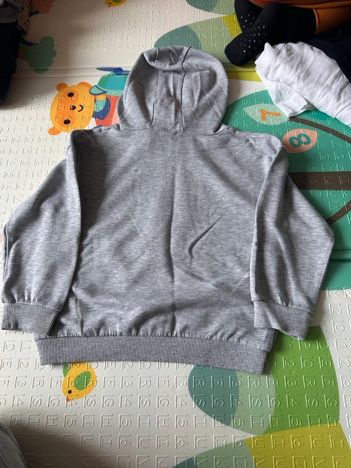 Kapüşonlu Gri Erkek Çocuk Sweatshirt - Görsel 4