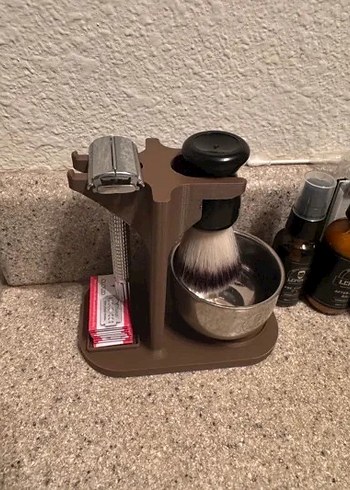 3d Tıraş Aleti bıçağı ve köpük fırçası koyma standı - Görsel 3