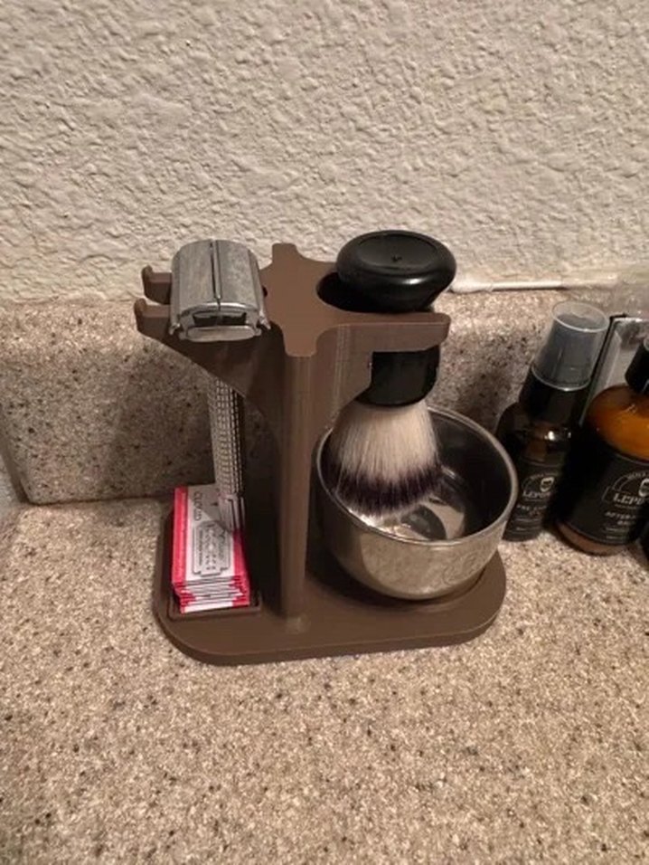 3d Tıraş Aleti bıçağı ve köpük fırçası koyma standı - Görsel 3