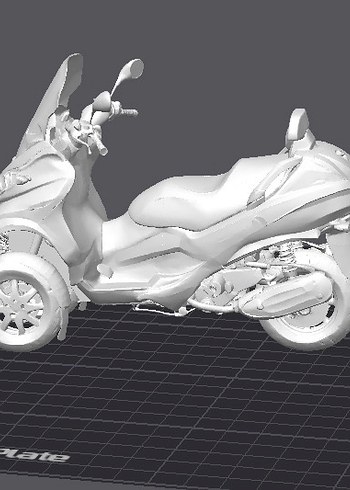 3d Baskı Piaggio mp3 400 Lt Model motosiklet Diecast Diorama - Görsel 3