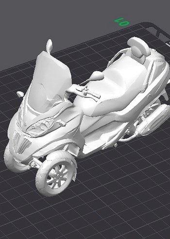 3d Baskı Piaggio mp3 400 Lt Model motosiklet Diecast Diorama - Görsel 2