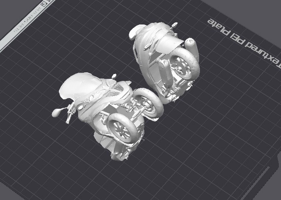 3d Baskı Piaggio mp3 400 Lt Model motosiklet Diecast Diorama - Görsel 5