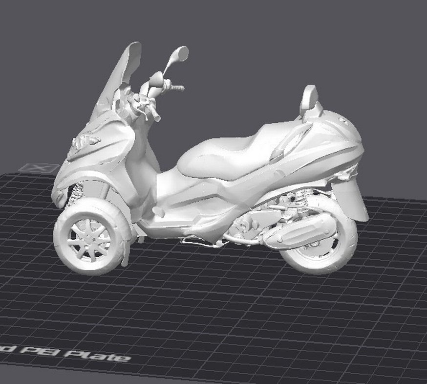3d Baskı Piaggio mp3 400 Lt Model motosiklet Diecast Diorama - Görsel 3