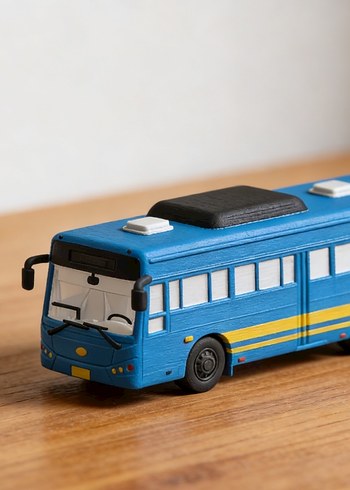 3d baskı otobüs model diecast diorama - Görsel 3