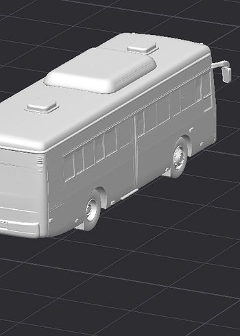 3d baskı otobüs model diecast diorama - Görsel 7