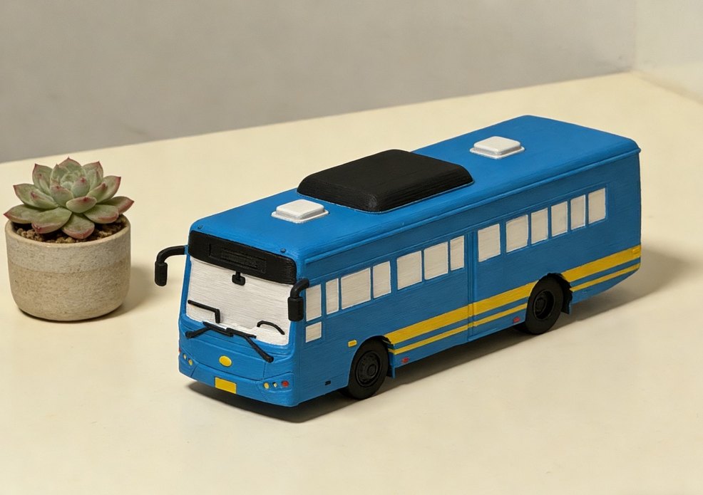 3d baskı otobüs model diecast diorama - Görsel 4