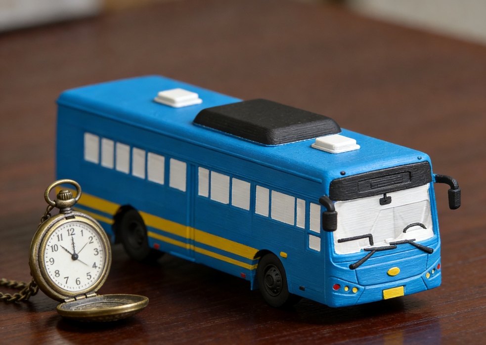 3d baskı otobüs model diecast diorama - Görsel 2