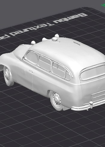3d baskı Skoda 1200 ambulans model araba diecast Diorama - Görsel 6