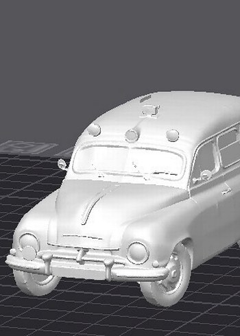 3d baskı Skoda 1200 ambulans model araba diecast Diorama - Görsel 3
