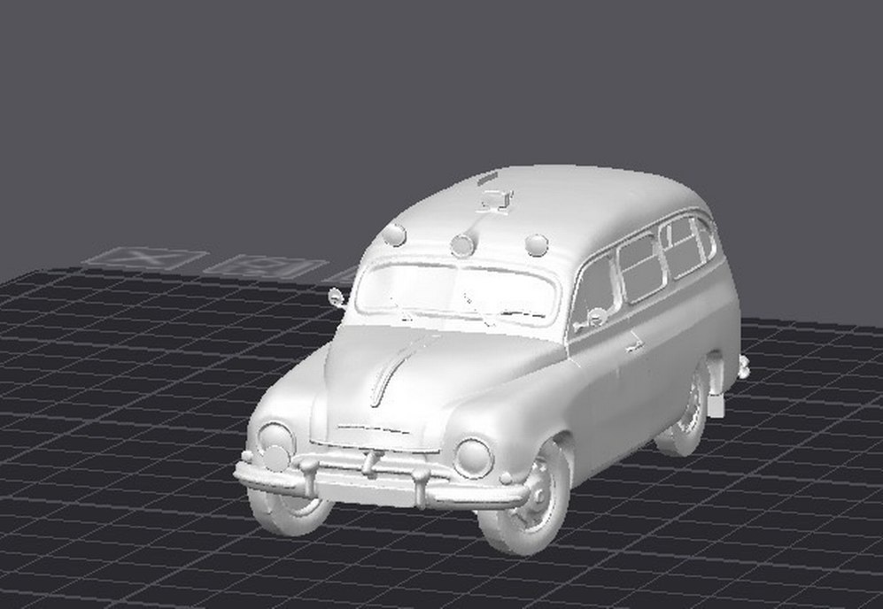 3d baskı Skoda 1200 ambulans model araba diecast Diorama - Görsel 3