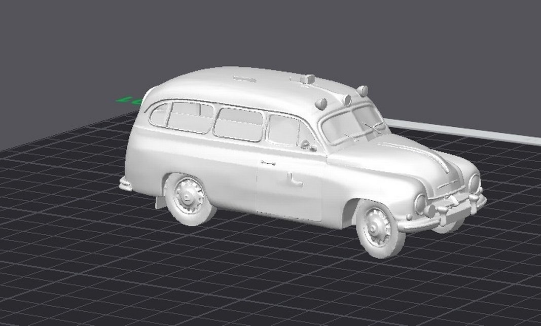 3d baskı Skoda 1200 ambulans model araba diecast Diorama - Görsel 4