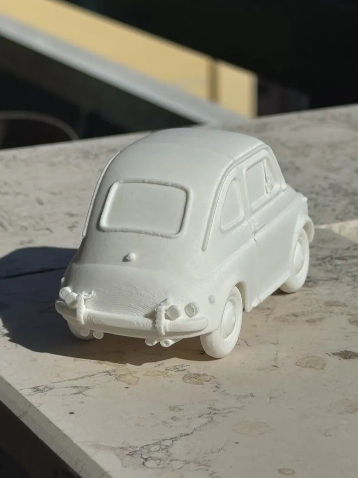 3d Baskı Fiat 500 model araba Diecast Diorama - Görsel 3