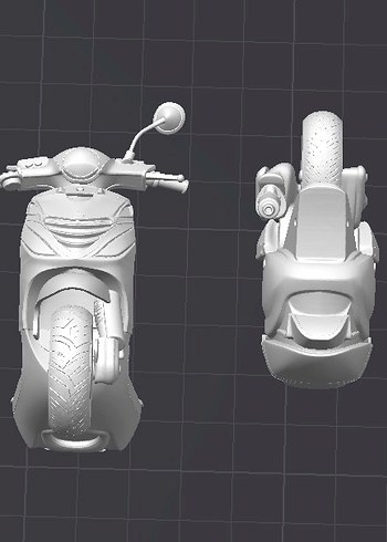 3d Baskı Piaggio Zip sp 50cc Model Motosiklet Diecast - Görsel 3