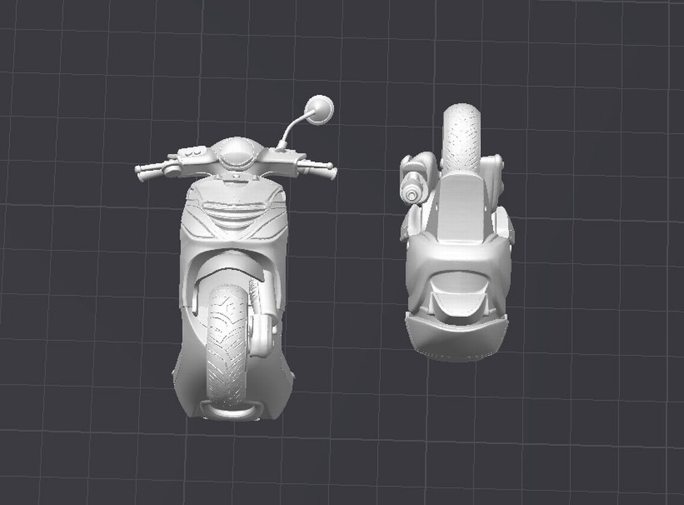3d Baskı Piaggio Zip sp 50cc Model Motosiklet Diecast - Görsel 3