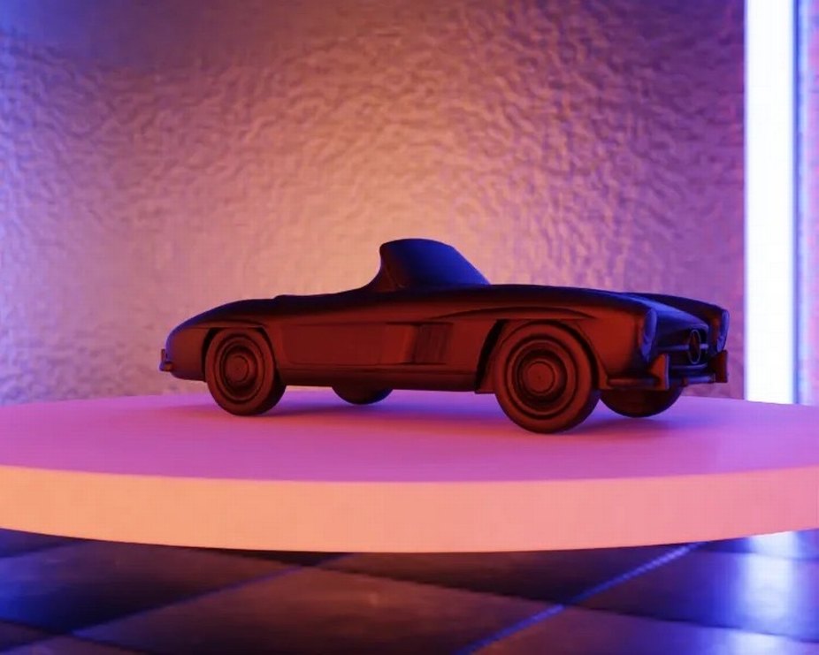 3d Mercedes Benz 300 SL Roaster model araba Diecast Diorama - Görsel 2