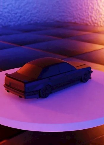 3d Baskı Mercedes Benz 190E model araba Diecast Diorama - Görsel 2