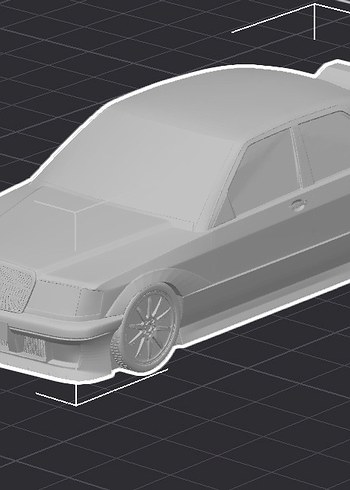 3d Baskı Mercedes Benz 190E model araba Diecast Diorama - Görsel 5