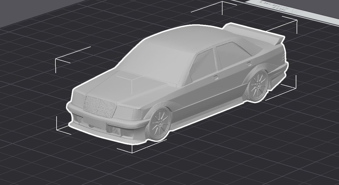 3d Baskı Mercedes Benz 190E model araba Diecast Diorama - Görsel 5