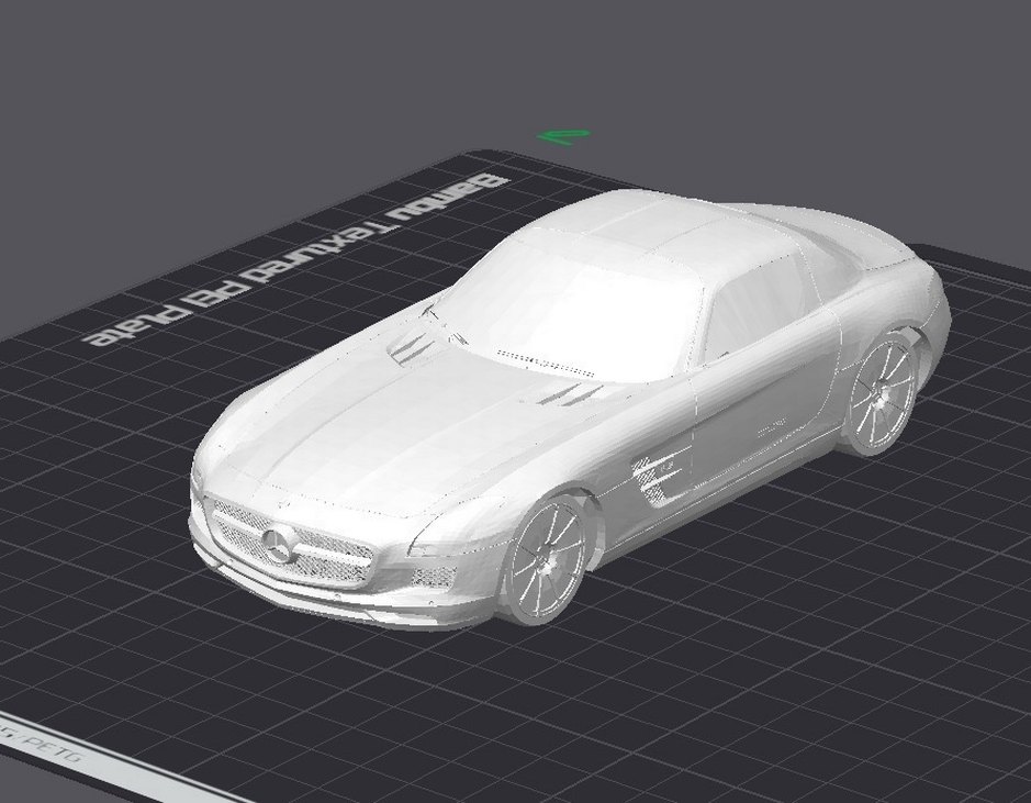 3d Baskı Mercedes-Benz SLS AMG model araba Diecast Diorama - Görsel 3