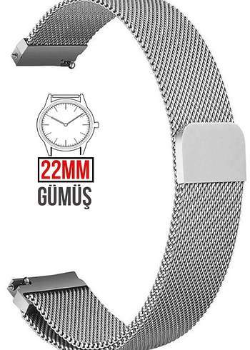 22mm Hasır Çelik Mıknatıslı Kordon Akıllı Pimli SIFIR - Görsel 5