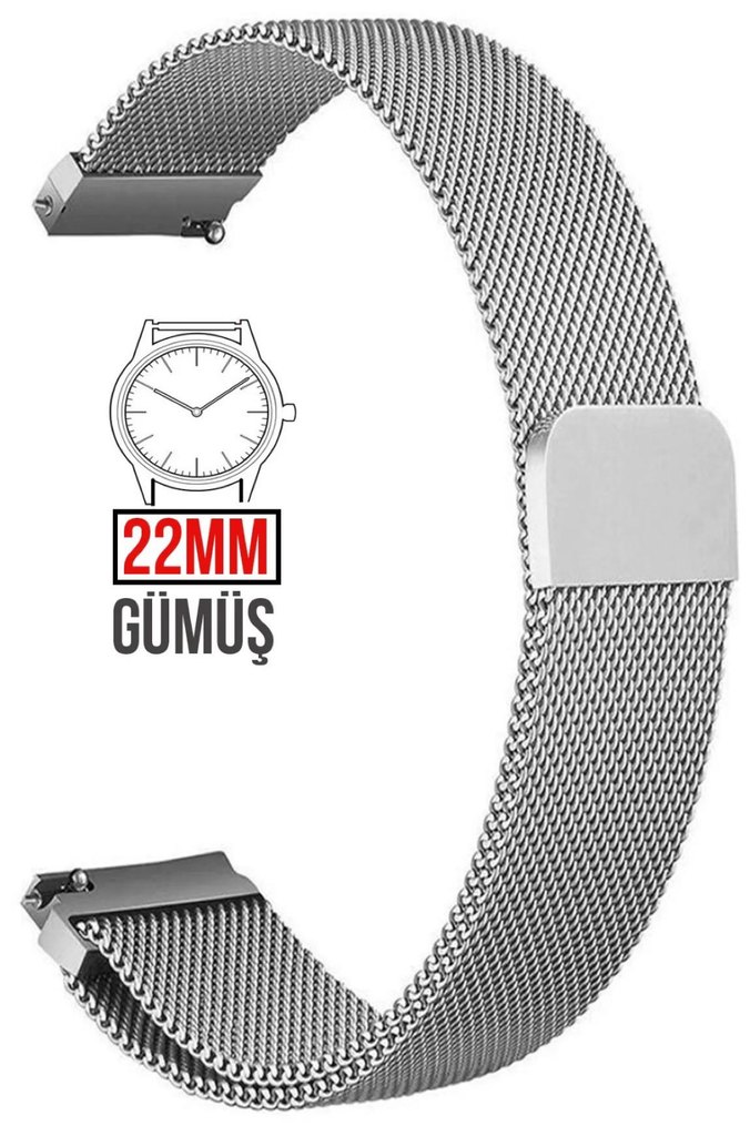 22mm Hasır Çelik Mıknatıslı Kordon Akıllı Pimli SIFIR - Görsel 5
