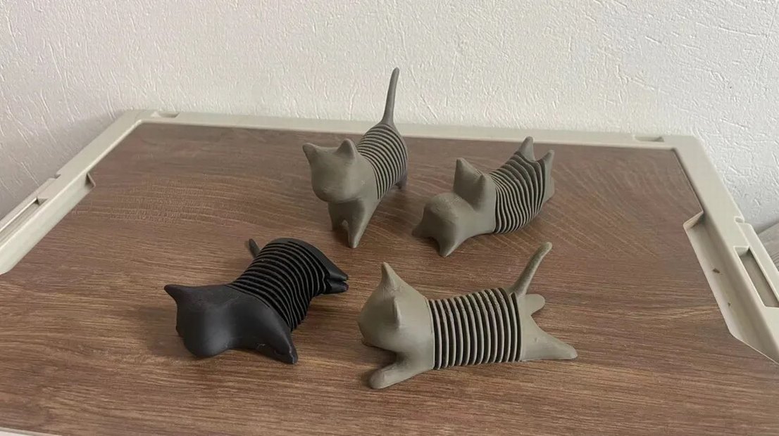 3d baskı enseyebilen kedi oyuncak figür - Görsel 3