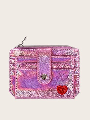 Pembe Hologram Kalpli Kartlık Cüzdan Y2K Euphoria Stargirl