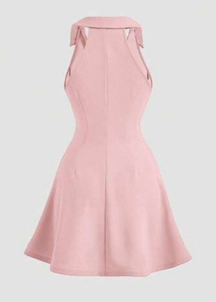 V-Yaka Retro 70ler Vibe Tenis Elbise Coquette - Görsel 2