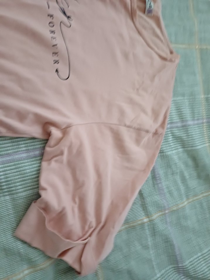 Pembe Hamile Tişörtü, Kısa Kollu, Rahat Kesim - Görsel 3