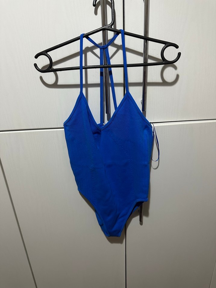 Zara Mavi Drapeli İnce Askılı Mini Üst - Görsel 2