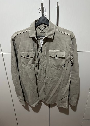 Gri Uzun Kollu Erkek Keten Gömlek - Görsel 5