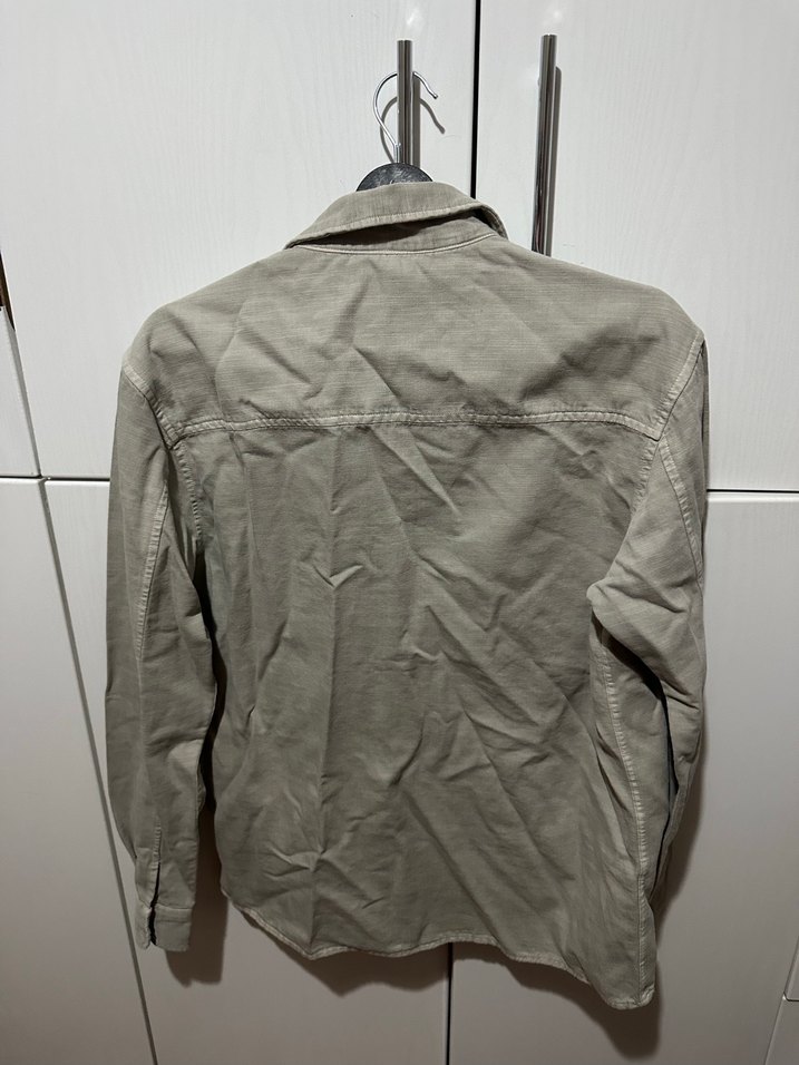 Gri Uzun Kollu Erkek Keten Gömlek - Görsel 4