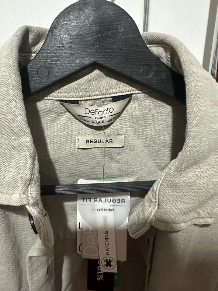 Gri Uzun Kollu Erkek Keten Gömlek - Görsel 3