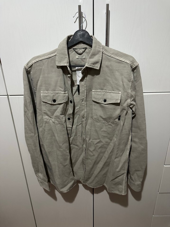 Gri Uzun Kollu Erkek Keten Gömlek - Görsel 5