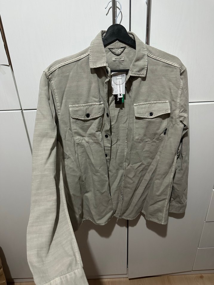 Gri Uzun Kollu Erkek Keten Gömlek - Görsel 2